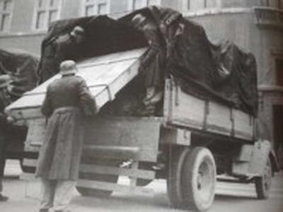 Monte Cassino before the war tradporting the books