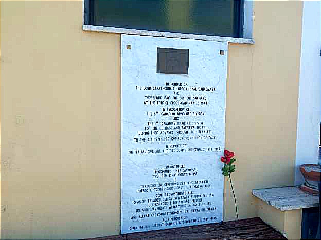 Canadians in the Liri Valley Battlefield Tour Torrice church plaque