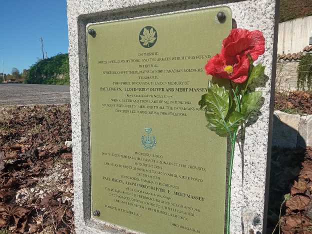 Canadians in the Liri Valley Battlefield Tour Torrice crossroad plaque