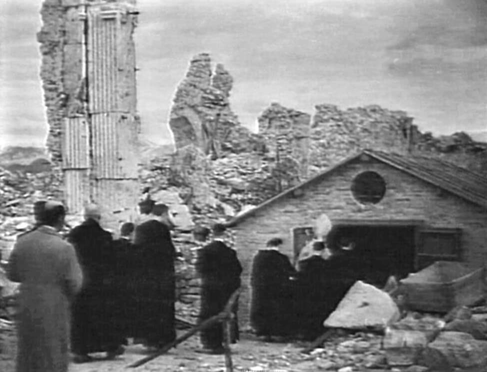 The Bombing of Monte Cassino Abbey a small roof